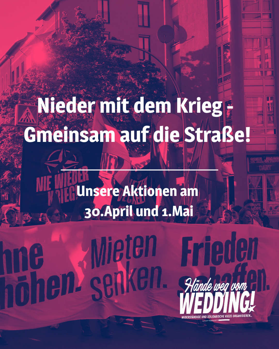 Auch dieses Jahr sind wir am 30. April und 1.Mai auf den Straßen Berlins unterwegs - ein bisschen anders als die vergangenen Jahre. Seid ihr dabei?

Hier findet ihr unsere Erklärung und eine Übersicht der Termine: www.unverwertbar.org/aktuell/2026/9975/

Die Fäuste hoch, rot ist der Mai! ✊