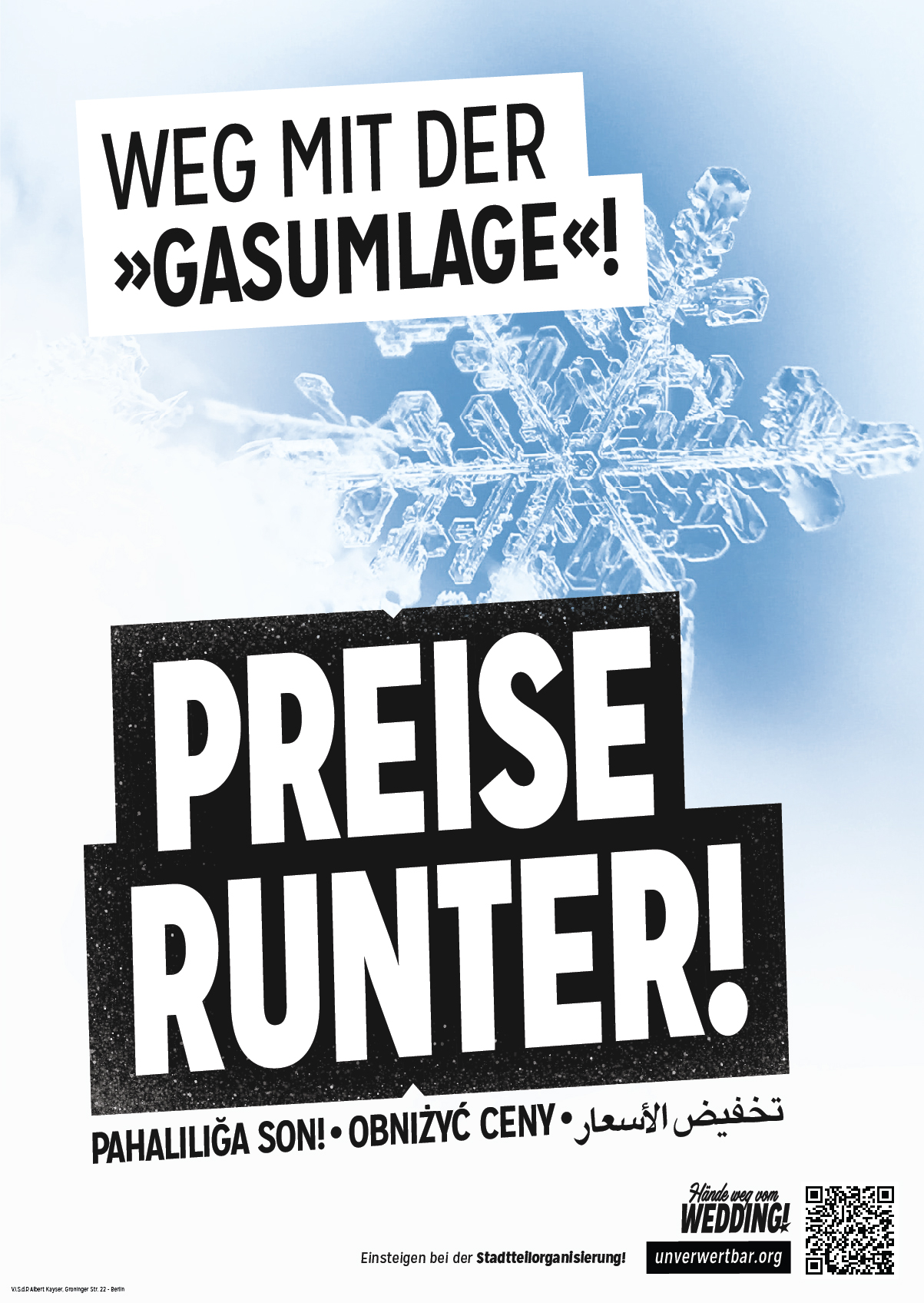 Preise runter! Hände weg vom Wedding!