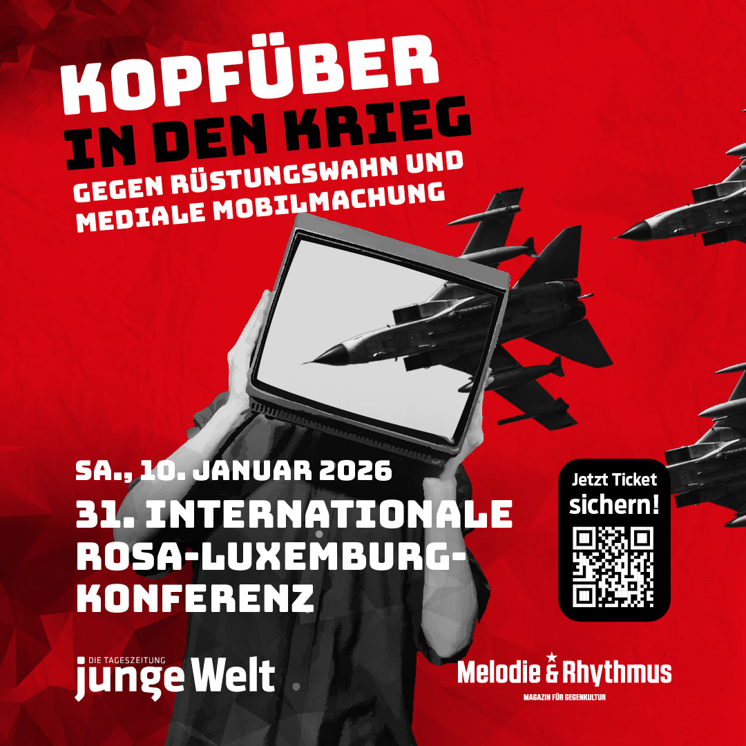 👉In Zeiten von Militarisierung und dem Abbau von Grundrechten ist es wichtiger denn je, dass wir als linke und antimilitaristische Bewegung Orte des Austauschs und Zusammenkommens bewahren. Deshalb unterstützen wir auch dieses Mal die Rosa-Luxemburg-Konferenz am 10. Januar 2026 und sind mit einem eigenen Stand vor Ort. Wir freuen uns, euch dort zu treffen! Tickets und alle weiteren Infos gibt es hier: https://www.jungewelt.de/rlk/