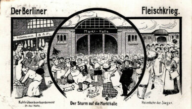 Historische Postkarte zum „Sturm auf die Markthalle“